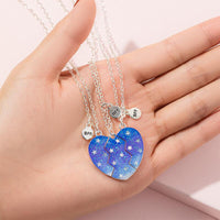 Starry Sky BFF Heart Necklace Set