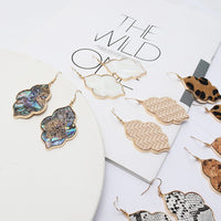 Abalone Shell Leopard Moroccan Earrings
