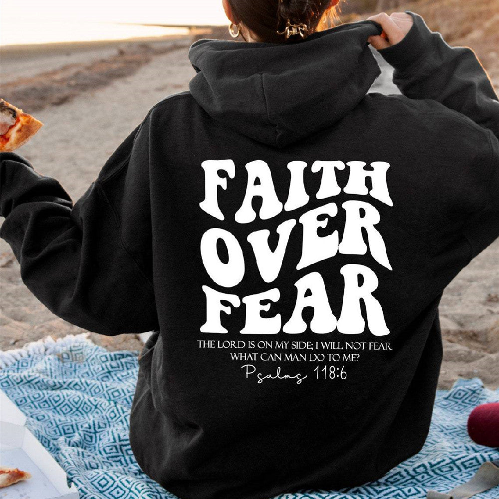 TSOTMO Sac Fourre-tout Faith Over Fear Verse De La Bible Cadeau Faith Over Fear Psaume 118:6 Cadeau Religieux Jésus Chrétien Poignée Sac, Psaume 118:6, Medium