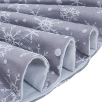 Gray Background White Snowflake Tree Skirt