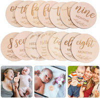 Wooden Baby Photography Props Wood Piece Month Commemorative Wooden Card Wooden