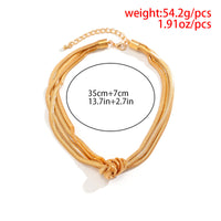 Metallic Texture Knotted Chain Choker Necklace