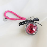Eternal Rose Wristlet Keychain Car Bag Hanging Ornament Gift