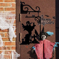 Décorations en métal fantôme de sorcière de chat noir de cour d'Halloween