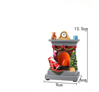 Decoraciones navideñas de resina, chimenea luminosa, lámpara de noche pequeña, decoración
