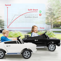 Ride On Car With Remote Control, Adjustable Speed, MP3, Smooth Start, LED Lights, White