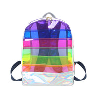 Mochila transparente de PVC arcoíris