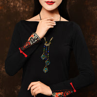 Long peacock sweater chain