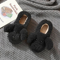 Short Fur Plush Dog Slippers
