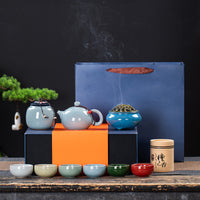 Simple Ceramic Kung Fu Tea Set Gift Box