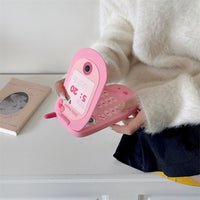 Cute Girly Flip Phone Shape Mirror iPhone Case