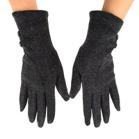 Stylish Touch Screen Gloves with Button Accent