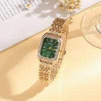 Wild Emerald Square Steel Watch Butterfly Bracelet 5pcsset Gift Set