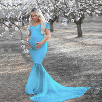 Women's Chiffon Pregnant Women's Floating Tail Photography Dress