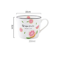 Nordic Fruit Print Breakfast Mugs