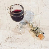 Wine Glass And Bottle Opener Earrings