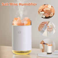 Diffuseur ultrasonique d'huile essentielle d'aromathérapie de bureau en pierre de sel avec lampe LED