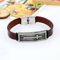 Cross Leather Bracelet