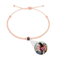 Pulsera tejida a mano con proyección de fotografías en color personalizada y creativa