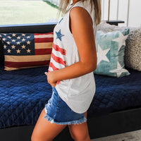 Summer Women's Crew Neck Printed Sleeveless Top