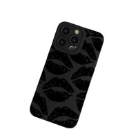 Monochrome Black Lips iPhone Case