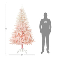 7ft Pencil Christmas Tree, Artificial Christmas Tree For Holiday Home Decoration With Metal Stand Automatic Open