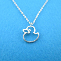 Cute Hollow Little Duck Sweet Pendant Necklace