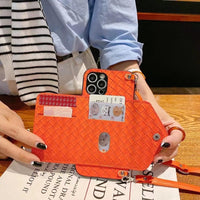 Woven Card Holder Crossbody iPhone Case
