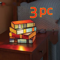 Resin Stained Glass Stacked Books Lamp