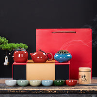 Simple Ceramic Kung Fu Tea Set Gift Box