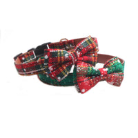 Plaid Christmas Series Pet Collar Dog Collar Leash