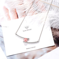 Simple Strawberry Crystal Necklace