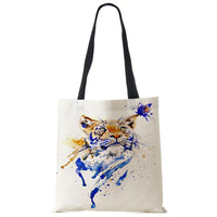 Water Color Print Wildlife Pattern Tote Bags