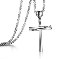 Baseball Bat Cross Necklace