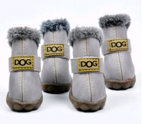 PU Leather Suede Dog Snow Boots