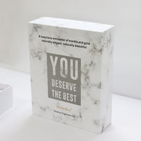 Office Set Marble Pattern Pen Holder Stapler Tape Base Memo Pad Gift Set