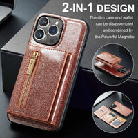 Magnetic Wallet Glitter Leather Protective iPhone Case