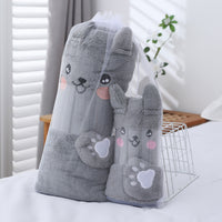 Two-piece Set Gift Thickened Coral Velvet Cartoon Animal Shape Beach Towel