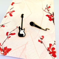 Rock Guitar Microphone Metal Brooch