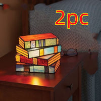 Resin Stained Glass Stacked Books Lamp