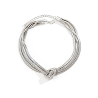 Metallic Texture Knotted Chain Choker Necklace