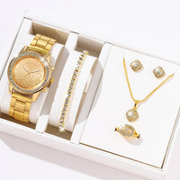 Luxury Rhinestone Jewelry Watch Gift Sets (5 Pcs)