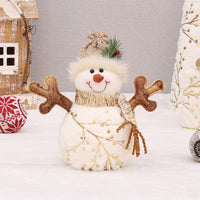 Decoración navideña de muñeco de nieve de terciopelo