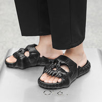 Skull Design Halloween Slippers Bathroom Indoor Outdoor Funny Slides Beach Shoes