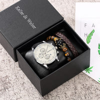 Quartz Watch Bracelet Fashion Gift Box Set (Mens)