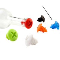 Screw Shaped White Wine And Red Wine Preservation Silicone Bottle Stopper