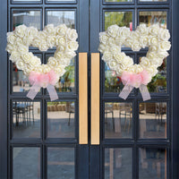 Valentine's Day White Rose Heart Wreath