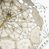Women's Vintage Lace Court Long Handle Craft Parasol