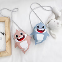 Sac à collation pour bébé, nouveau sac à bandoulière mignon de dessin animé petit requin, sac messager Simple, paquet de changement