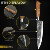 Stainless Steel Wood Grain Kitchen Knife Six-piece Gift Set